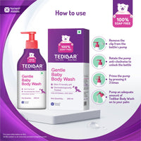 Tedibar - Body wash for Babies| 100% soap & Alkali free | Skin-friendly pH 5.5| Recommended by pediatricians | Prevents Dryness & Rashes | Suitable for Newborn Baby| 250ml