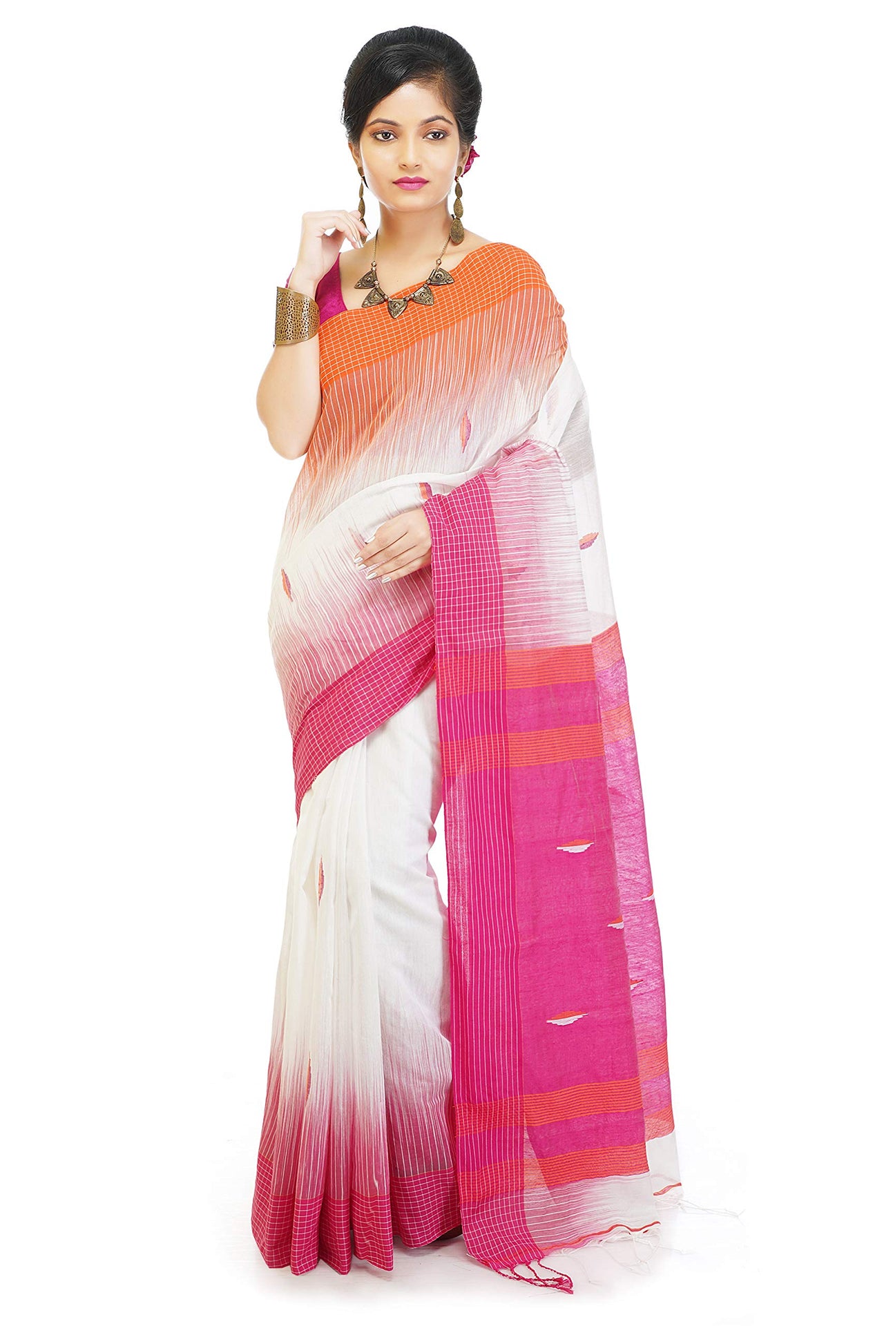 WoodenTant Women’s Ikkat Cotton Silk Saree