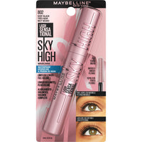 Maybelline New York Waterproof Mascara, Lengthening & Volumizing Mascara, With Bamboo Extract & Fibres, Lash Sensational Sky High, Very Black, 6ml (Pack of 2)