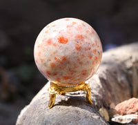 Sunstone | Crystal Sphere Ball | Gemstone Ball with Stand | Natural Gemstone for Healing Crystals | Crystal Balls for Witchcraft | Chakra Balancing | Spiritual Gift Home Décor | Size :- 50-60 mm Sunstone Crystal Sphere