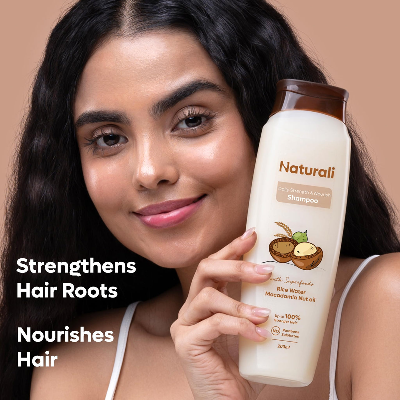 Naturali Daily Strength & Nourish Shampoo + Damage Repair Conditioner | Nourishes & Conditions Hair | Repairs Split Ends | Sulphate & Paraben Free Shampoo & Conditioner | 200ml+180ml