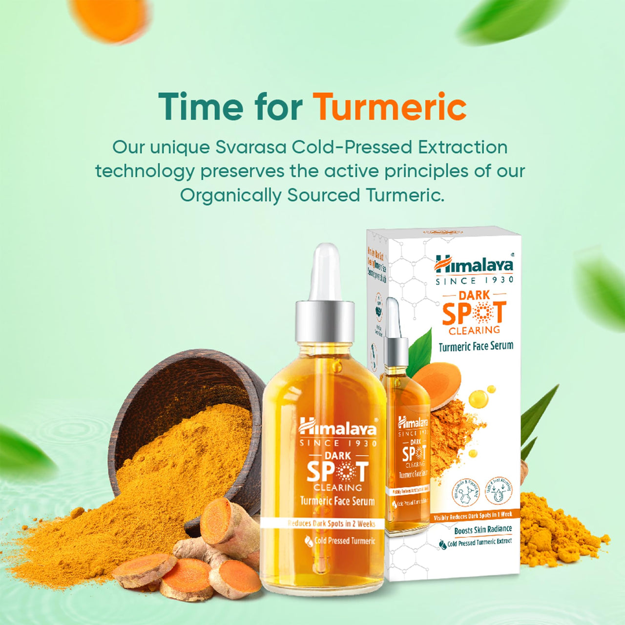 Himalaya Wellness Company Himalaya Dark Spot Clearing Turmeric Face Serum Organically Sourced Turmeric Reduce Dark Spots In 7 Days 10% Glycolic Acid & 2% Niacinamide 30Ml