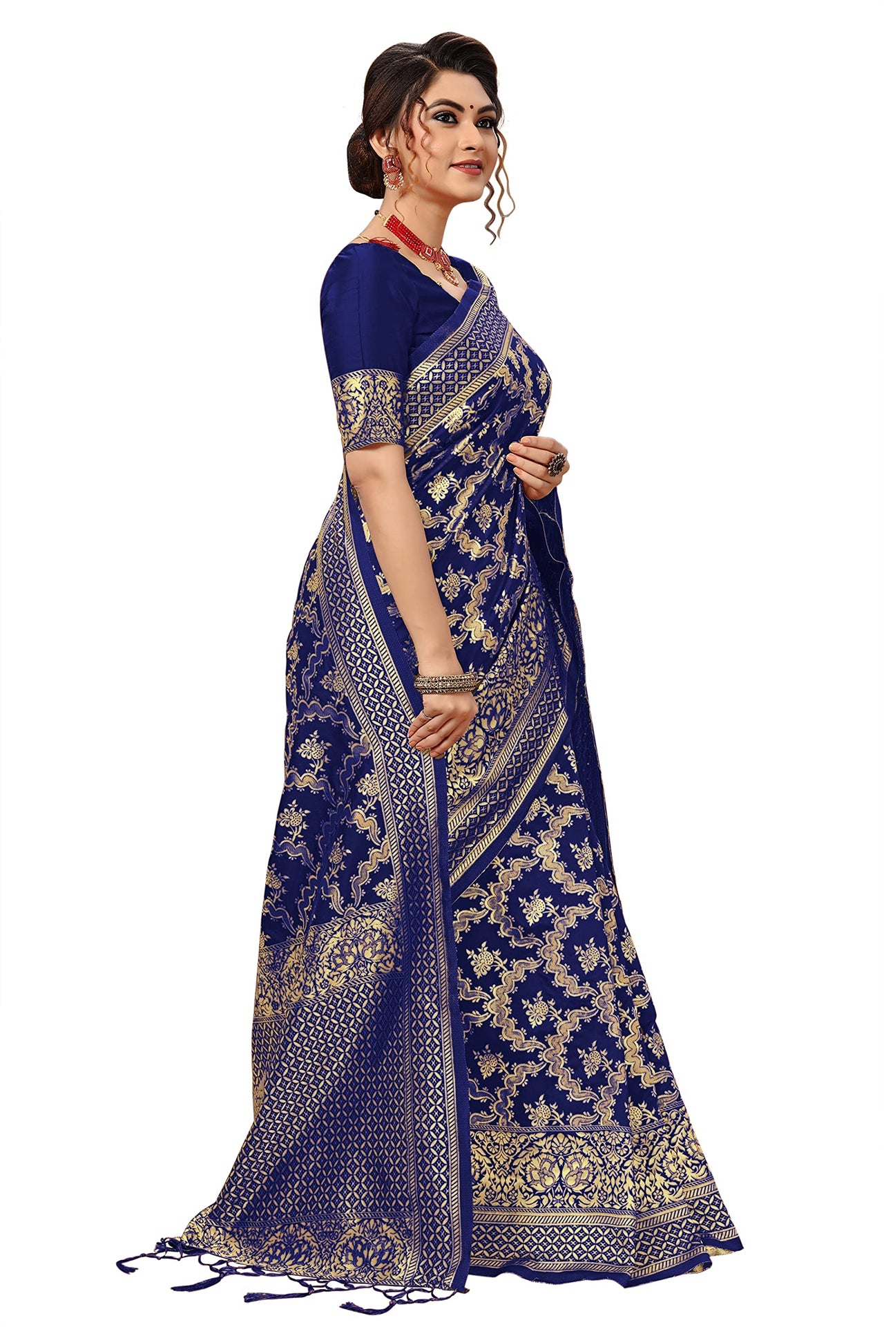 Nivah Fashion Women's  Banarasi Art Silk Saree with Blouse Piece
