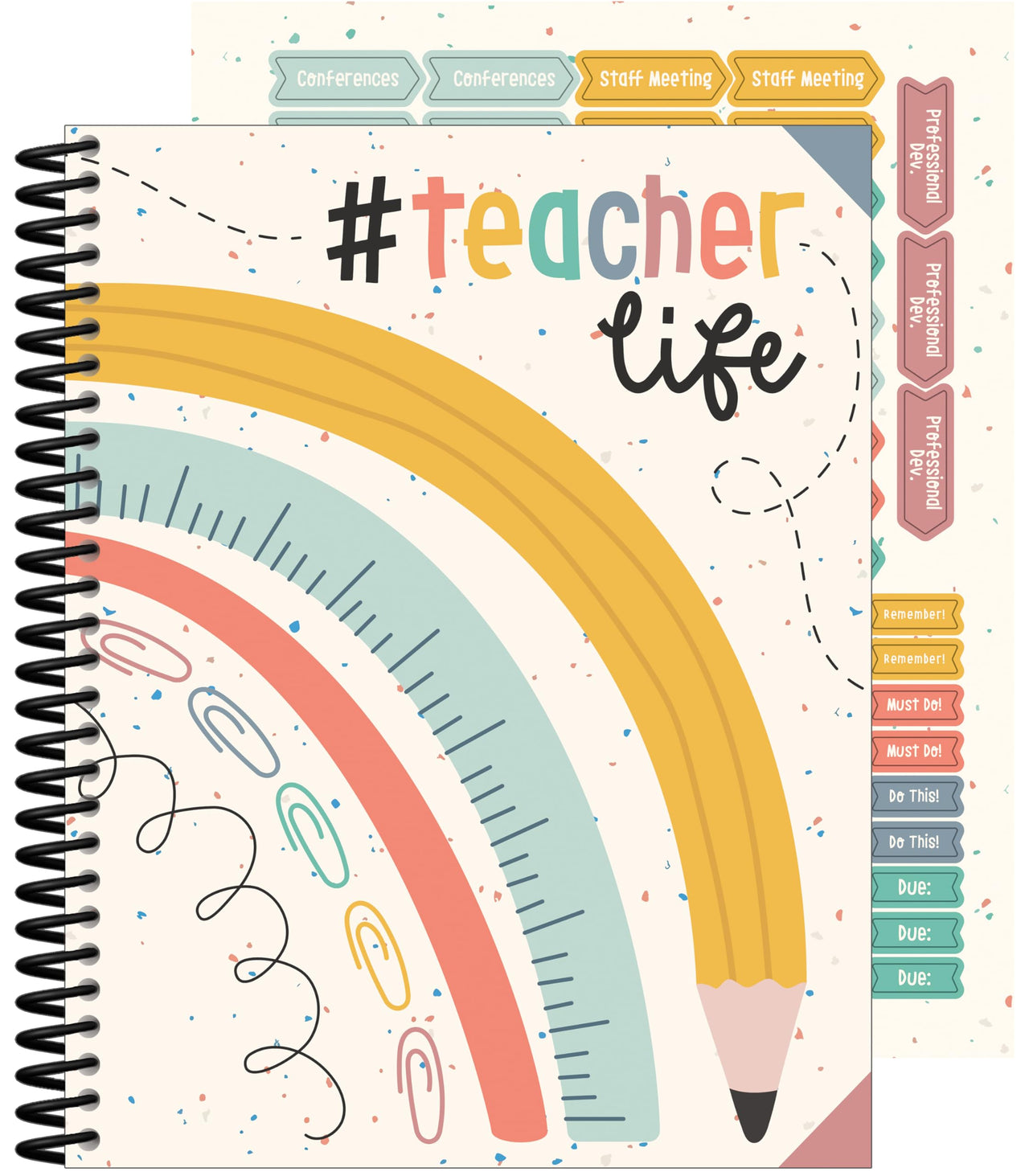 Carson Dellosa We Belong Boho Teacher Planner, 8" x 11" Spiral Bound Planner With Planner Stickers, Undated Daily Planner, Weekly Planner & Monthly Planner, School Supplies for Classroom Organization