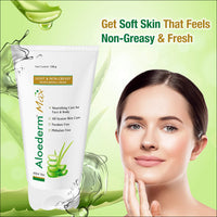 Aloederm Max Light & Non-Greasy Moisturizing Skin Cream - 150g | All Season Skin Care | Paraben Free | Phtlalate Free | Non Greasy, Light Texture | Enriched with Vitamin-E & Jojoba Oil