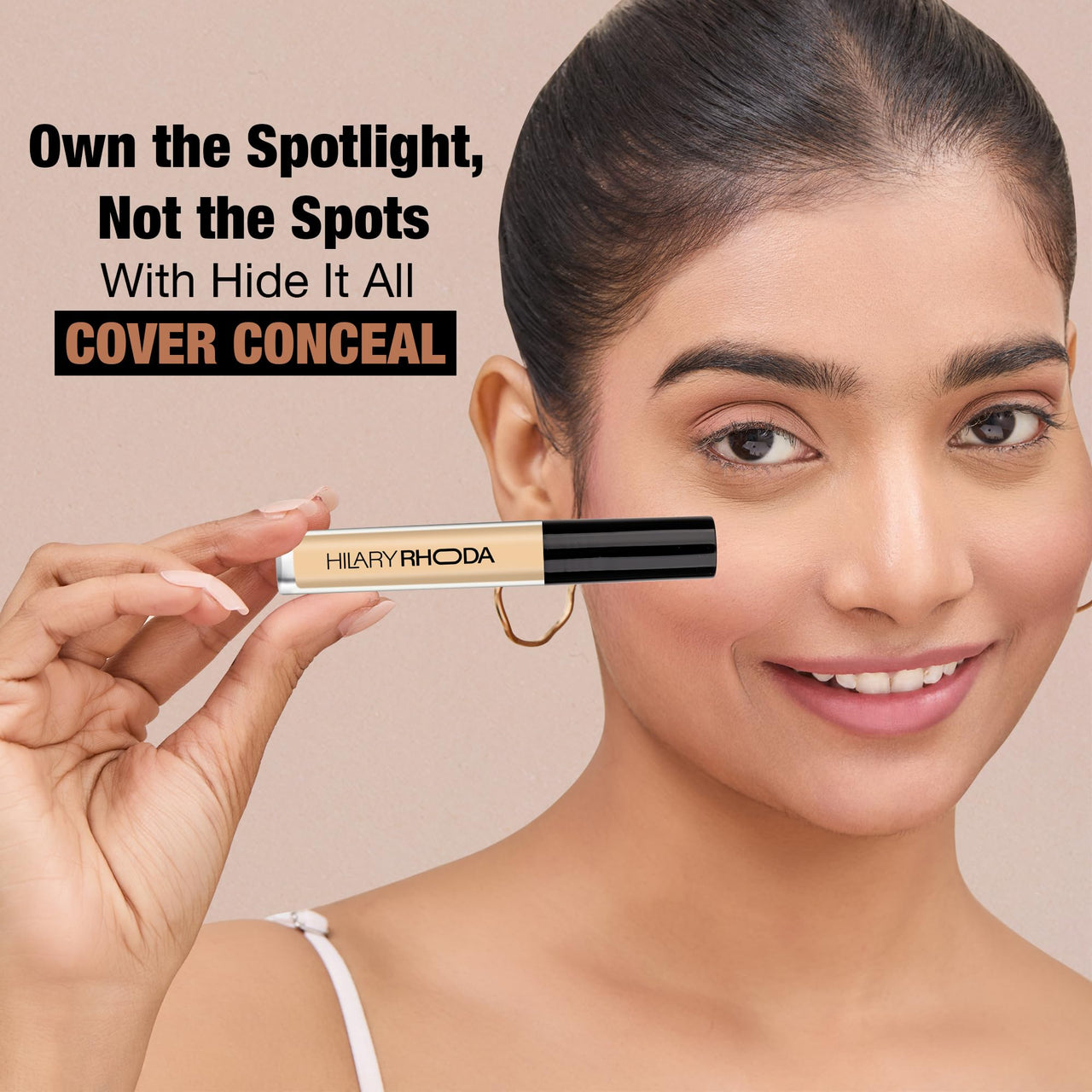 Hilary Rhoda Hide It All Cover Conceal | Conceals Masks, Scars & Dark Circles | High Coverage Concealer | With Shea Butter | Matte Finish | Cruelty-Free & Vegan (Fair- Shade 2, 3.7ml)
