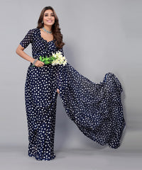 Yashika Women's  Georgette Printed Saree With Blouse Piece