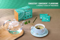 Chaayos Green Tea Bags - Mint Saunf (50 Pyramid Tea Bags) | Spearmint Tea and Fennel Flavoured Green Tea | Mint Green Tea | Herbal Tea | Green Tea Leaves