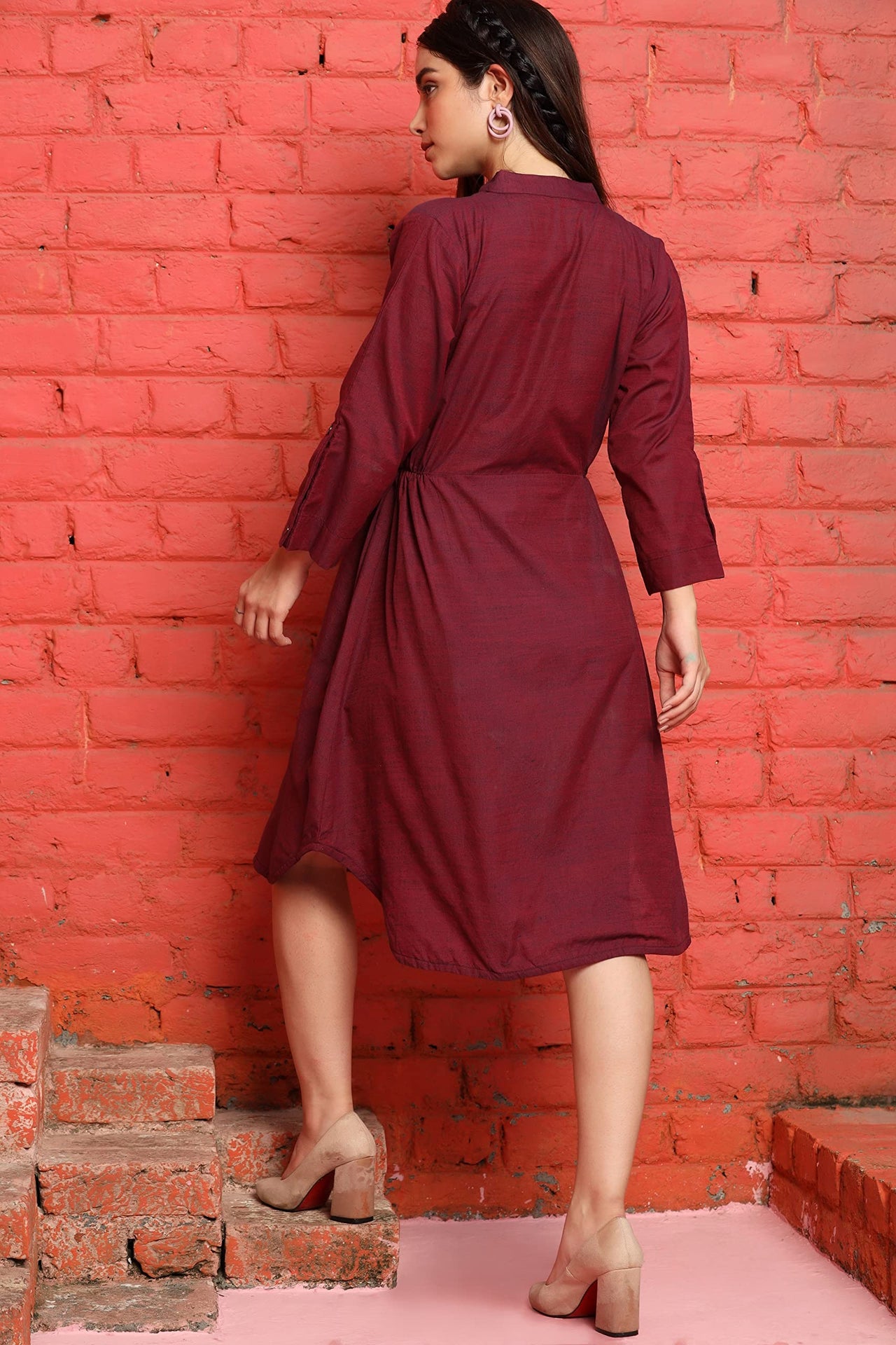 DHRUVI TRENDZ Kurti for Women || Soft Cotton Plain Long Straight Kurtis for Girls || Stitched Collar Kurta || Ideal for Office || Casual || Collage || Festival Wear Kurtis for Ladies