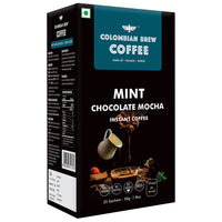 Colombian Brew Mint Chocolate Mocha Instant Coffee, No Sugar Vegan, 50g & Colombian Brew Coffee, 100% Arabica Green Coffee Powder 200g