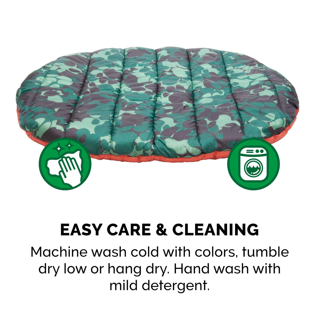 Furhaven Outdoor Travel Dog Bed for Large/Medium Dogs w/ Carry Bag, Washable & Foldable, Great for Crates & Kennels - Trail Pup Travel Pillow Mat w/ Stuff Sack Bag - Paprika/Camo-Paw, Large Trail Pup Travel Bed 39.0"L x 27.0"W x 2.0"Th