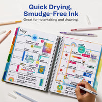 AVERY Dual Tip Markers, Fine Tip Marker and Chisel Tip Marker, Quick-Drying Water-Based Markers, Black, Ideal Planner Markers and Journal Markers, 3-Pack (25001)