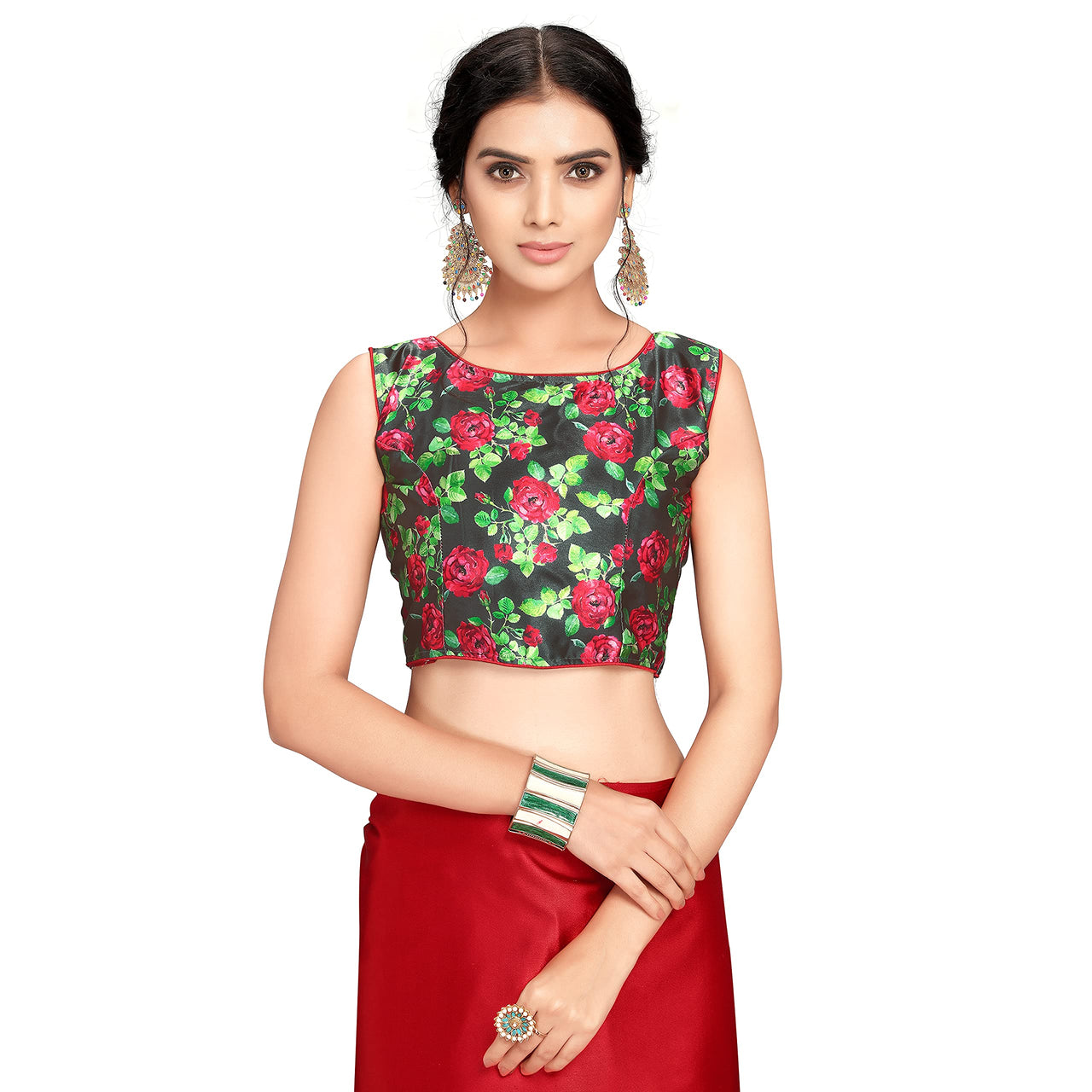 Cloud walker Women Soft Satin Silk Saree With Digital Printed Unstiched Blouse Piece(5.5m Saree +0.8m Blouse Piece).