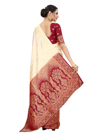 SATYAM WEAVES Women's  Banarasi Cotton Silk Saree With Blouse Piece