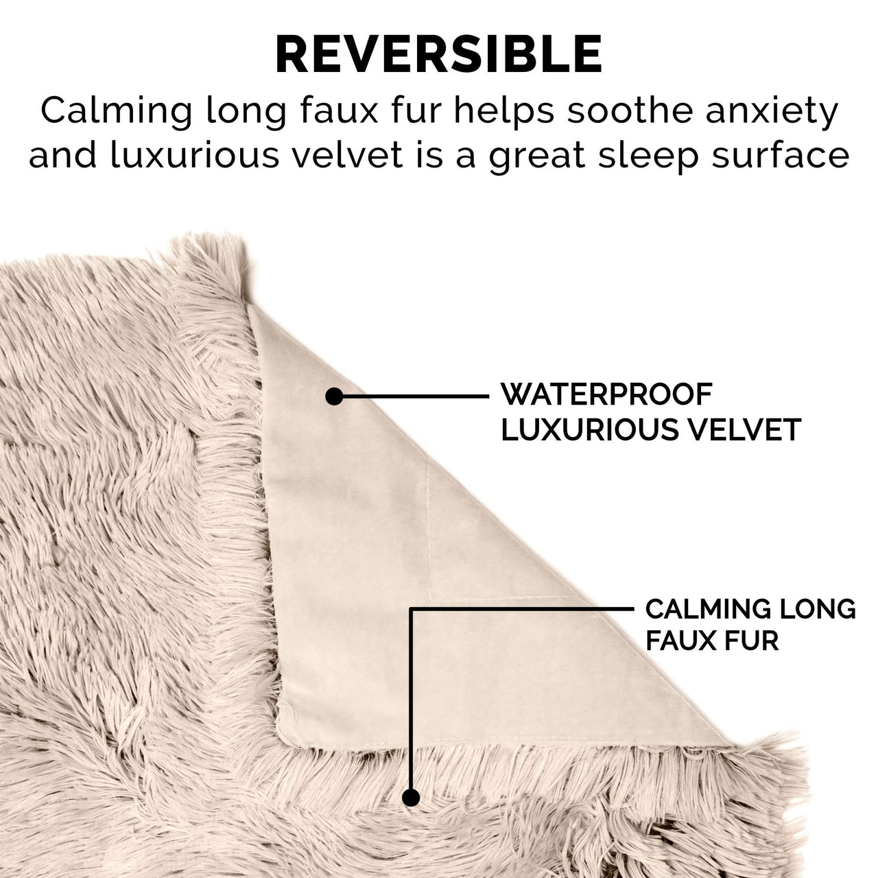 Furhaven Waterproof Throw Blanket for Dogs & Indoor Cats, Washable - Shaggy Plush Calming Long Faux Fur & Velvet Dog Blanket - Taupe, Medium Blanket - Long Faux Fur (Taupe) 40.0"L x 30.0"W x 0.3"Th Waterproof Only
