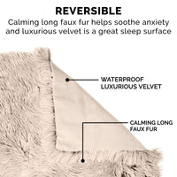 Furhaven Waterproof Throw Blanket for Dogs & Indoor Cats, Washable - Shaggy Plush Calming Long Faux Fur & Velvet Dog Blanket - Taupe, Medium Blanket - Long Faux Fur (Taupe) 40.0