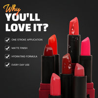 Shryoan Powder Matte Lipstick with Moisturizing and Hydrating Formula | For Every Day Use (3.2g) (Shade-17, Shade-17)