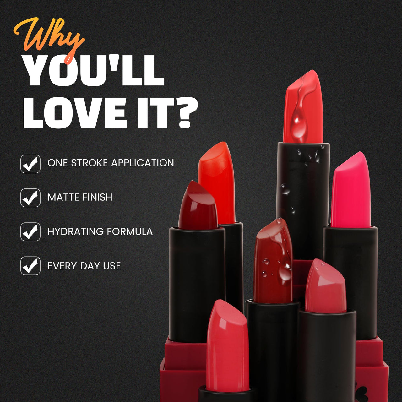 Shryoan Powder Matte Lipstick with Moisturizing and Hydrating Formula | For Every Day Use (3.2g) (Shade-13, Shade-13)