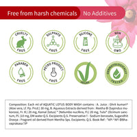 Ayouthveda Aquatic Lotus Body Wash with Rich Blend Of Aloevera, Lotus & Holy Basil |Refreshes, Deep Cleanses & Hydrates the Body | Gentle body wash for Daily use (Pack of 2-300ml each)