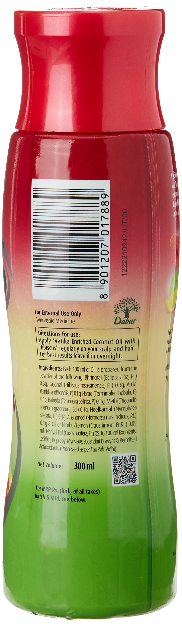 Dabur Vatika Enriched Coconut Hair Oil With Hibiscus, 300 Ml & Dabur Gulabari Premium Rose Water with No Paraben for Cleansing and Toning, 400 ml