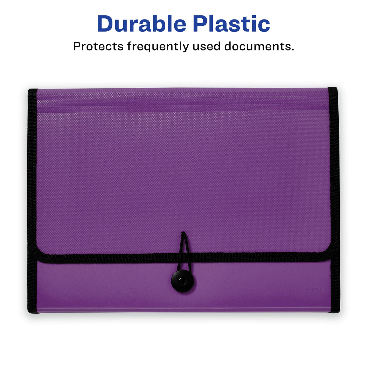Avery Expanding File Folder Organizer, 7-Pocket Accordion File Organizer, Plum, Holds 425 Letter/A4-Size Sheets (73552) 7 Pockets