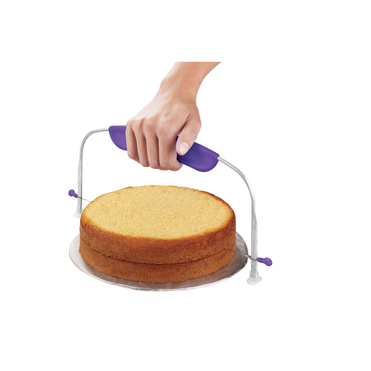 Wilton Adjustable Cake Leveler for Leveling and Torting, 12 x 6.25-Inch, Purple Cake Leveler, Plastic
