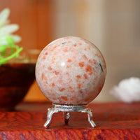 Sunstone | Crystal Sphere Ball | Gemstone Ball with Stand | Natural Gemstone for Healing Crystals | Crystal Balls for Witchcraft | Chakra Balancing | Spiritual Gift Home Décor | Size :- 50-60 mm Sunstone Crystal Sphere