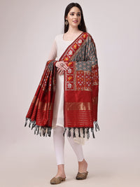 KAPAAHA Women's  Woven Silk Blend Patola Fulwadi Dupatta, Width 45 inch, Length 2.5 meter