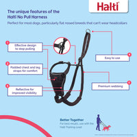 HALTI No Pull Harness - To Stop Your Dog Pulling on the Leash. Adjustable, Lightweight and Easy to Use. Reflective Dog Training Harness for Small Dogs (Size S)