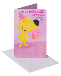 American Greetings Birthday Card for Sister (Bear with Gift) Bear with Gift
