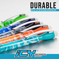 Pentel Icy Automatic Pencil with Lead, 0.7 mm, Assorted Barrels, 2 Pack (AL27TLBP2) 2 Pencils with Lead 0.7 mm