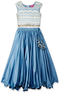 BIBA Girl's  Synthetic Lehenga Set