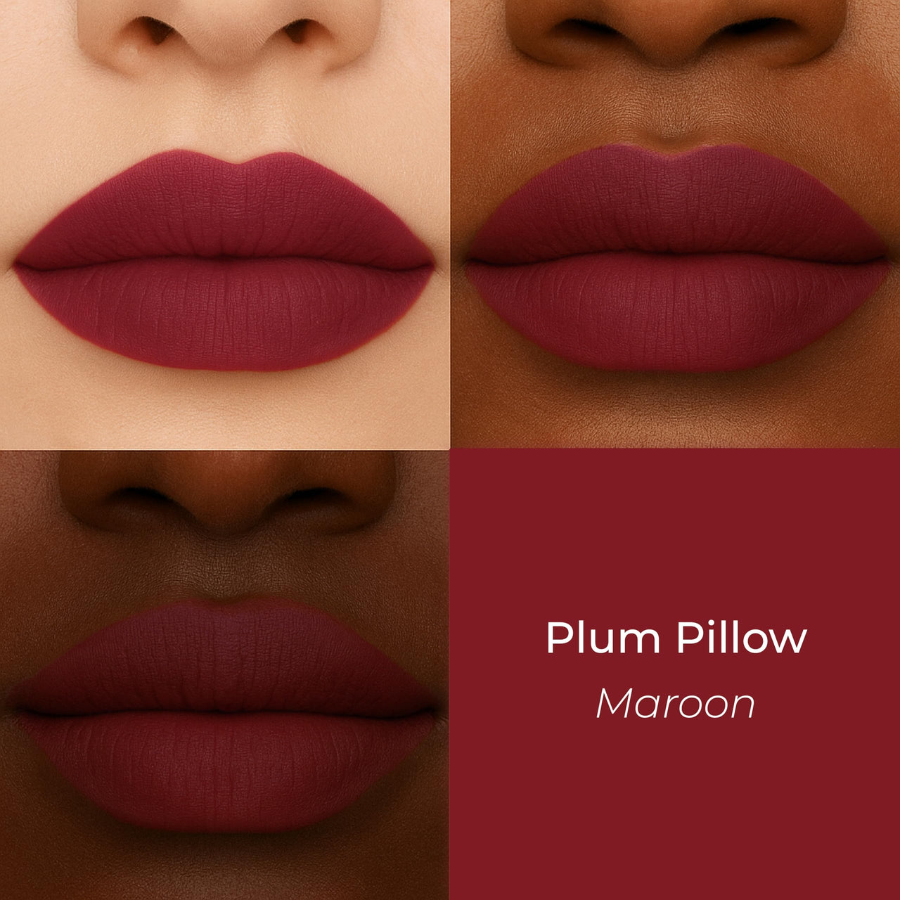 LoveChild Masaba Blurring Lip Tint, Plum Pillow (Maroon), Lightweight, Velvety Matte Finish, Hydrating Lip Color with Hyaluronic Acid, Squalane & Shea Butter, For All Indian Skin Tones, 8ml
