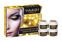 Vaadi Herbals Gold Facial Kit 24 Carat Gold Leaves, Marigold Wheatgerm Oil and Lemon Peel Extract, 110g