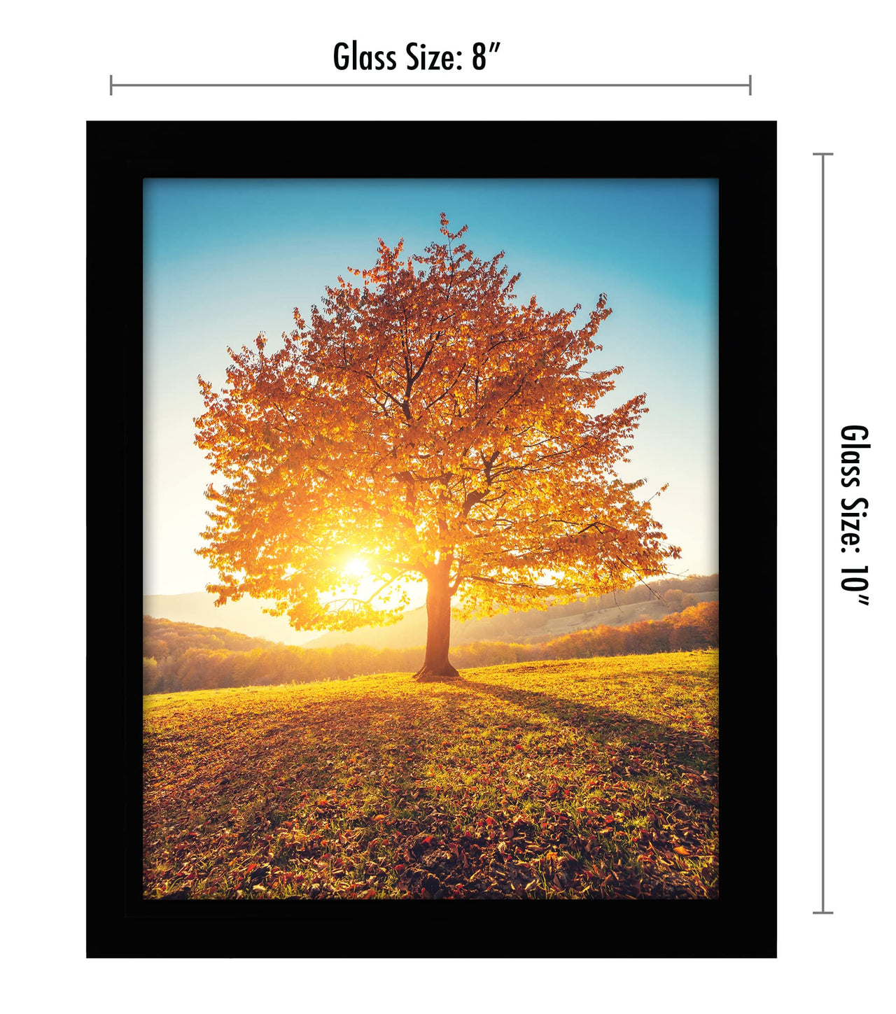Americanflat 8x10 Picture Frame in Black - Engineered Wood Photo Frame with Shatter-Resistant Glass, Hanging Hardware, and Easel for Wall and Tabletop Display