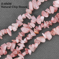 456 PCs Natural Chip Stone Beads, 5-8mm Irregular Multicolor Gemstones Loose Crystal Healing Pink Quartz Rocks with Hole for Jewelry Making DIY Crafts
