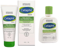 Cetaphil Daily Advance Ultra Hydrating Lotion for Dry/Sensitive Skin, 100 g & Cetaphil Moisturizing Lotion for Dry to Normal, Sensitive Skin| 100 ml