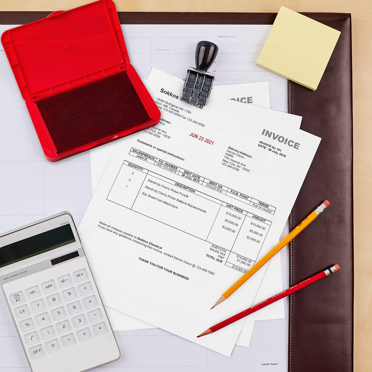 Avery Carter's  Felt Red Stamp Pad, 2.75 x 4.25 Inch Ink Pad (21071)