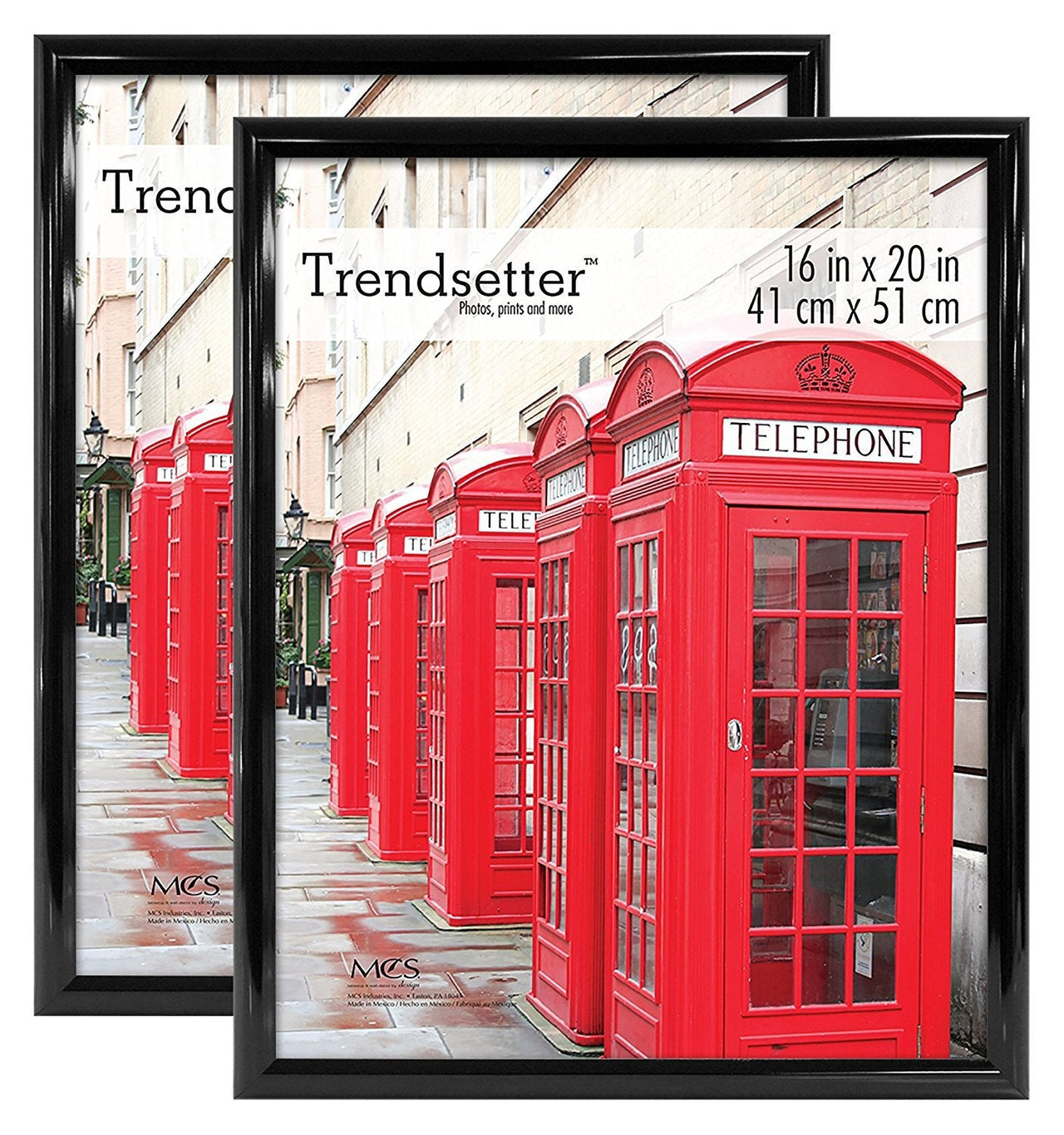 MCS Trendsetter 20x28 Poster Frame Black High-Gloss, Vertical & Horizontal Wall Hanging Large Picture Frame for Photos, Posters & Art Prints (1-Pack) 20 x 28 in Single