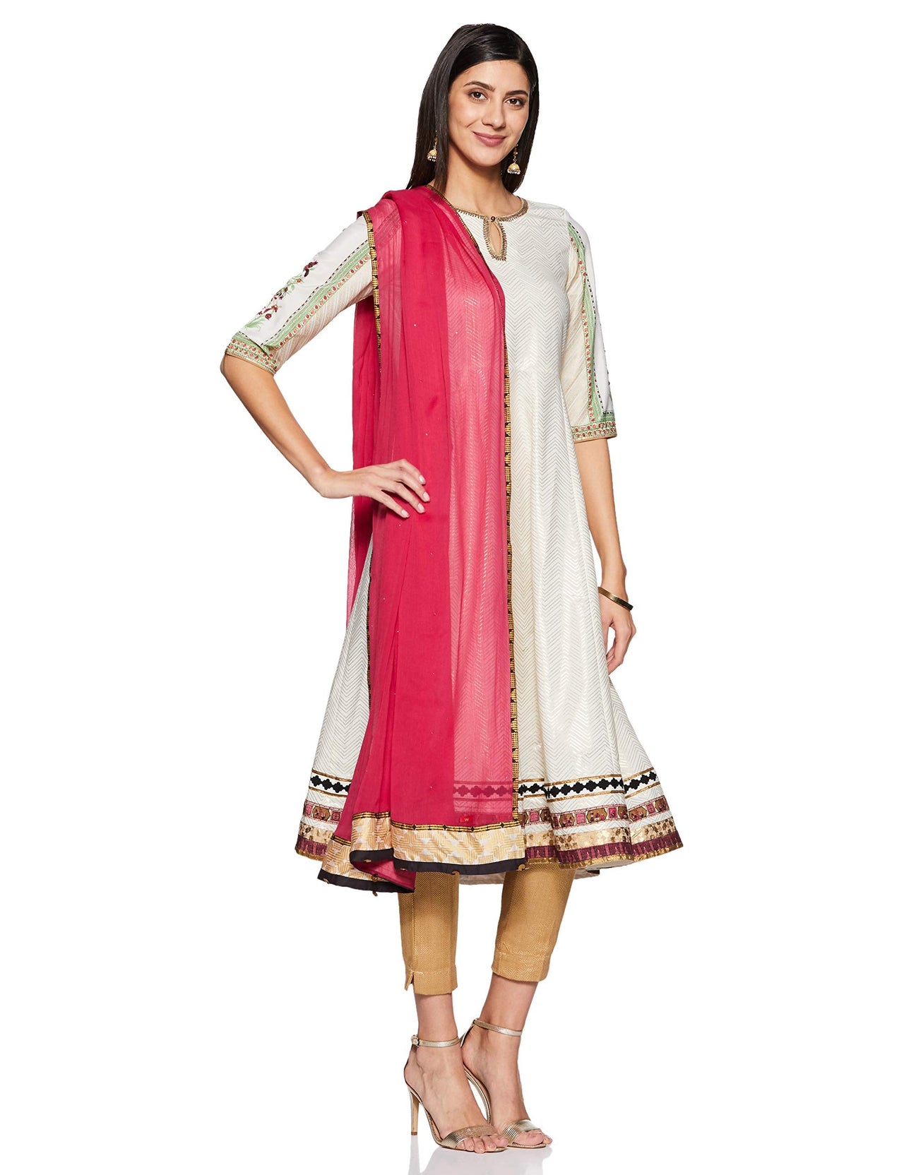 W for Woman Women's  Solid Satin Dupatta