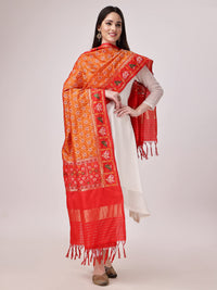 KAPAAHA Women's  Woven Silk Blend Patola Fulwadi Dupatta, Width 45 inch, Length 2.5 meter