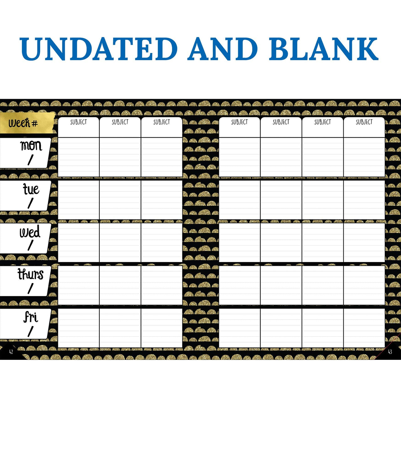 Carson Dellosa Sparkle and Shine Academic Teacher Planner—Undated Weekly/Monthly Plan Book, Lesson Planner and Record Organizer for Classroom or Homeschool (8.4" x 10.9)