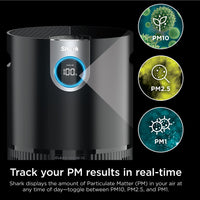 Shark Air Purifier for Home, Office, and Bedroom, Clean Sense Technology, HEPA Air Filter, 1200 Sq Ft, Captures 99.98% of Particles, Pet Dander, Pollutants, Dust, Smoke, Allergens & Smells, HP202 Black 1200 Sq. Ft.