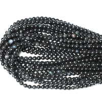 CHEAVIAN 60PCS 6mm Natural Black Obsidian Gemstone Round Loose Beads Crystal Energy Stone Healing Power for DIY Jewelry Making 1 Strand 15