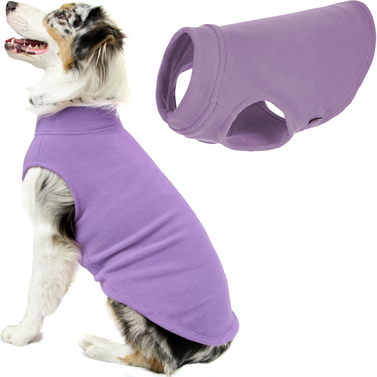 Gooby Stretch Fleece Vest Dog Sweater - Lavender, 5X-Large - Warm Pullover Fleece Dog Jacket - Winter Dog Clothes for Small Dogs Boy - Dog Sweaters for Small Dogs to Dog Sweaters for Large Dogs 5X-Large Length (25")