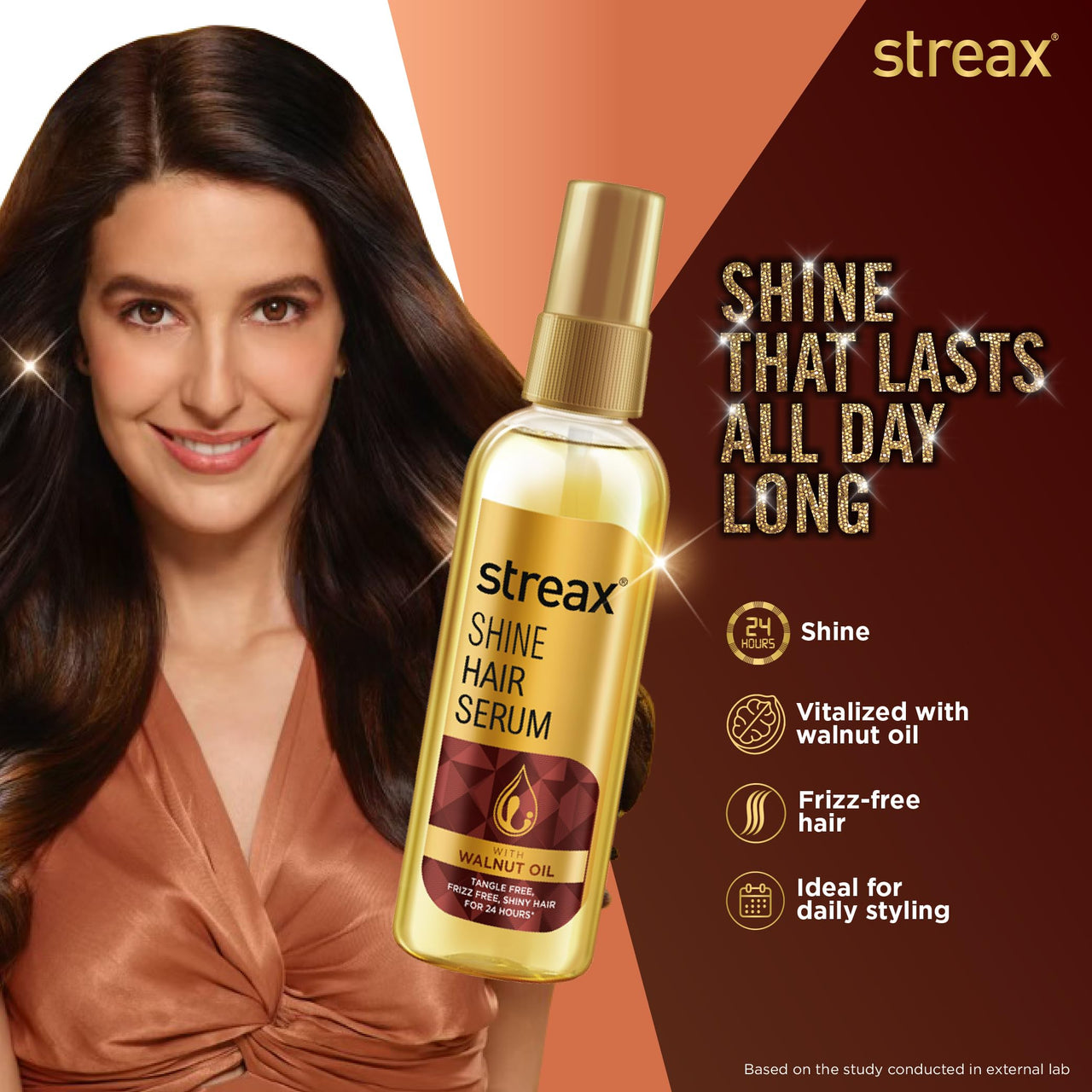 Streax Hair Serum 50 ml with Walnut Oil, For Hair Smoothening & Shine | Hair Serum for dry, frizzy hair for men and women