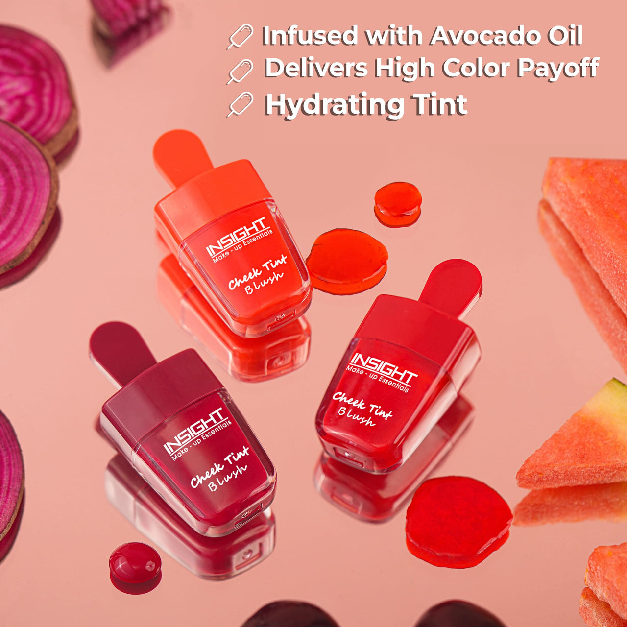 Insight Cosmetics Beetroot Cheek Tint Blush, with Goodness of Avacado Oil | Highly Pigmented| Long Lasting| Hydrating Tint, 7gm