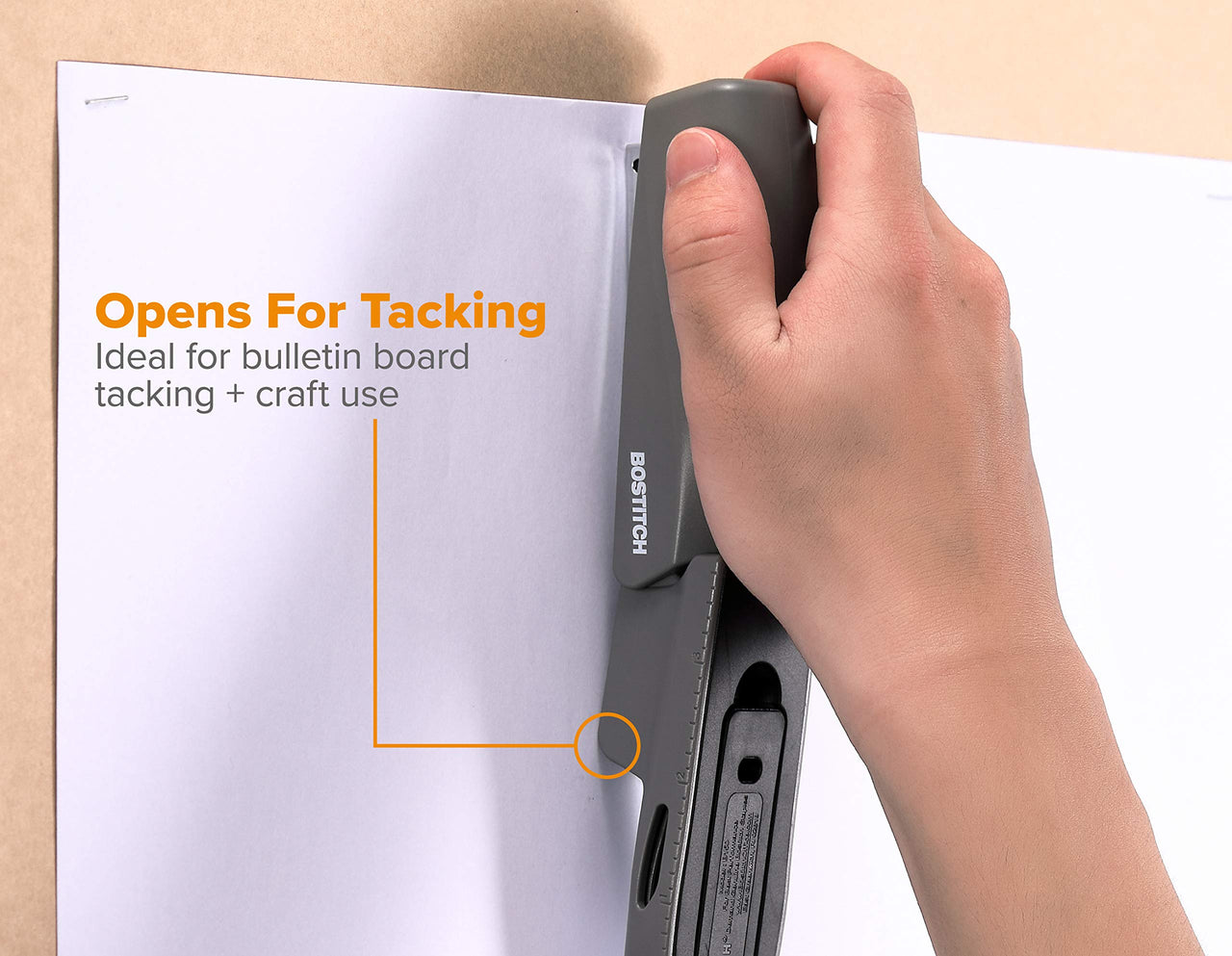 Bostitch Office 20 Sheet Mini Stapler with 210 Staples, Fits into The Palm of Your Hand, Gray