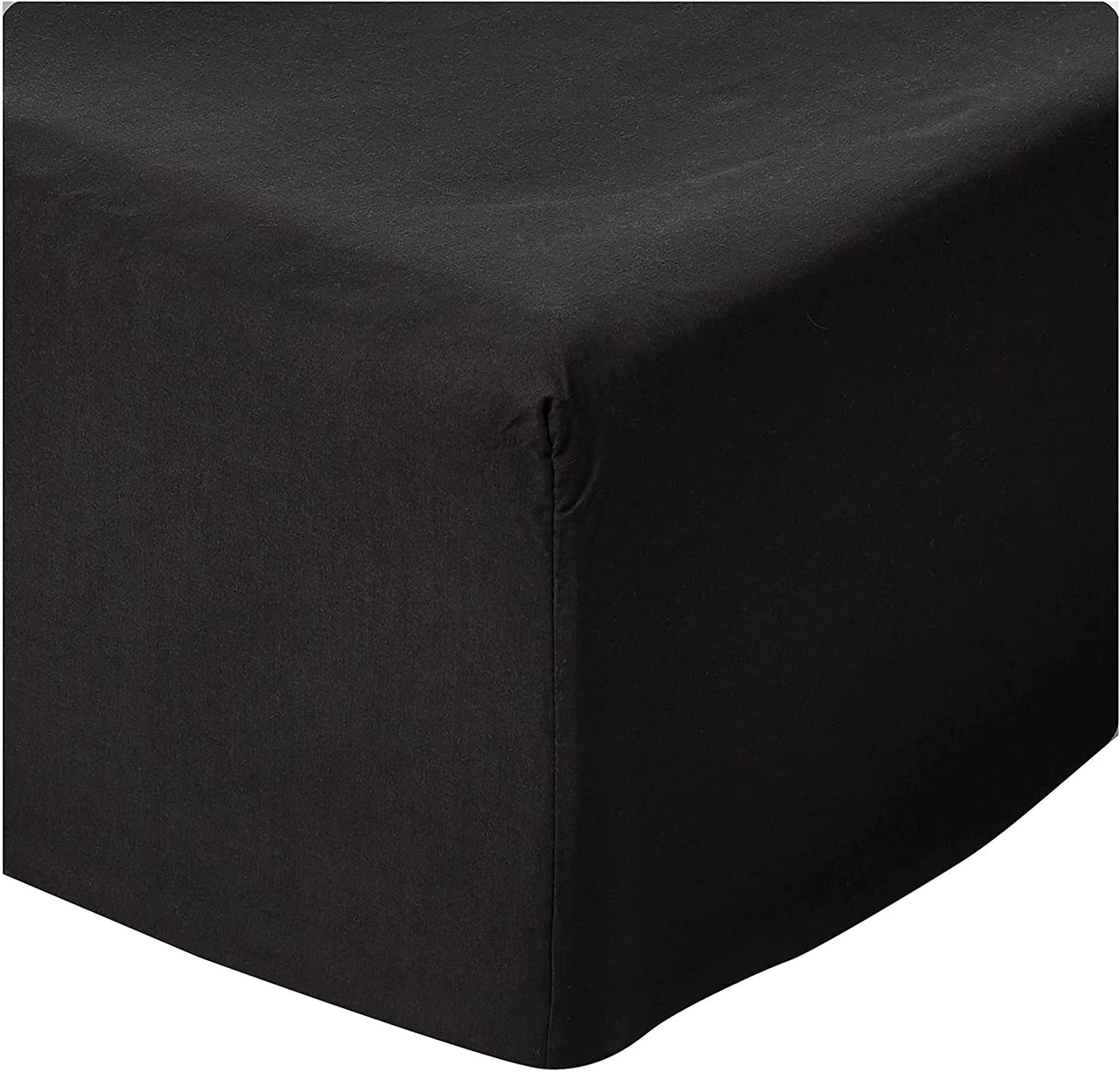 Elegant Comfort 1500 Premium Hotel Quality 1-Piece Fitted Sheet, Softest Quality Microfiber - Deep Pocket up to 16 inch, Wrinkle and Fade Resistant, King, Black