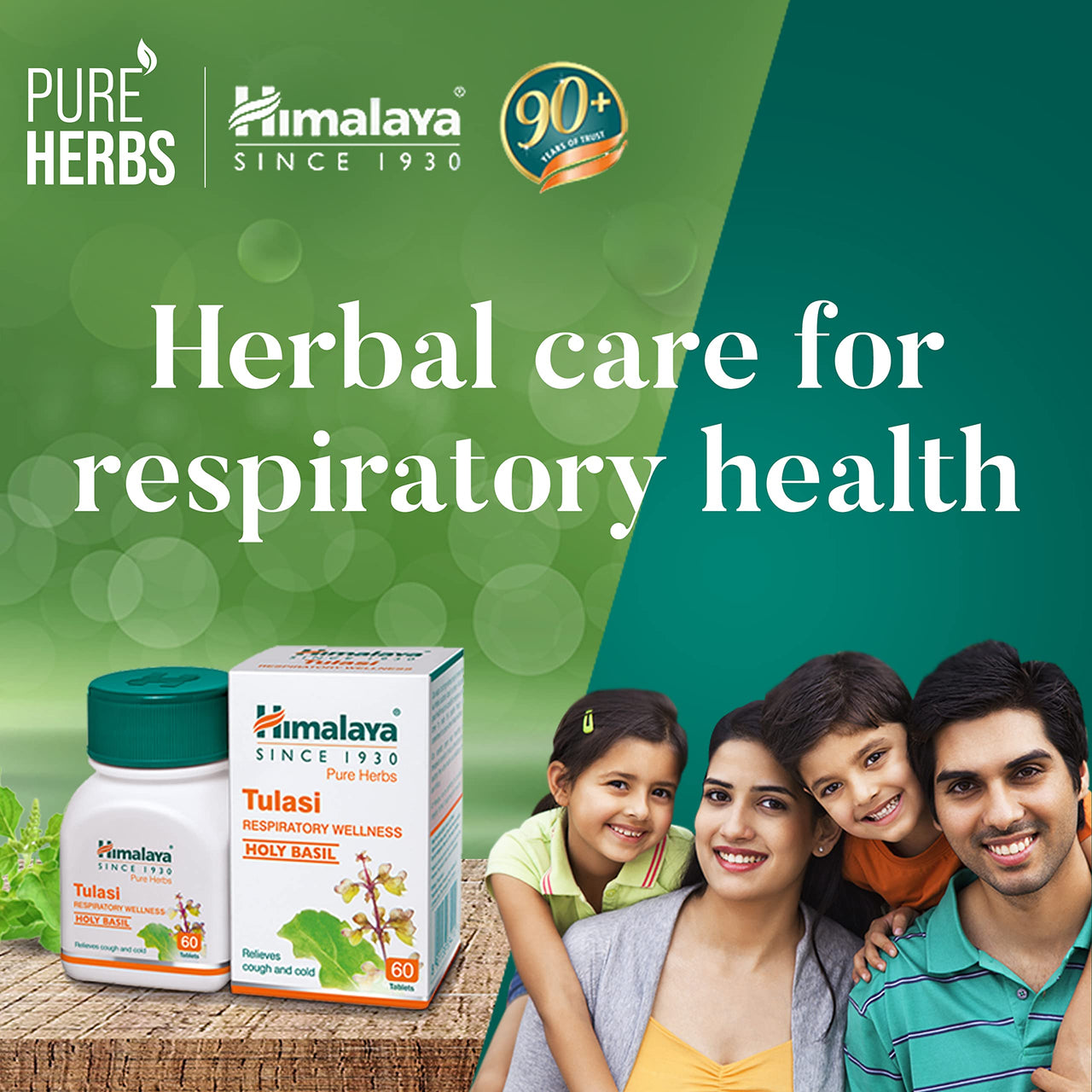 Himalaya Wellness Pure Herbs Tulasi Respiratory Wellness | Holy Basil |Relieves cough and cold| -Pack of 240 Tablets